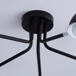 Elements Borr Black 5 Light Semi Flush Ceiling Light 11 Elements Borr Black 5 Light Semi Flush Ceiling Light -Elements 1000157756 alt03