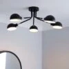 Elements Borr Black 5 Light Semi Flush Ceiling Light -Elements 30671382