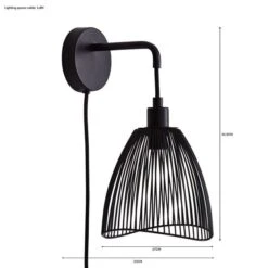 Elements Jaula Rattan Plug In Wall Light 41 Elements Jaula Rattan Plug In Wall Light -Elements 30713624 alt07