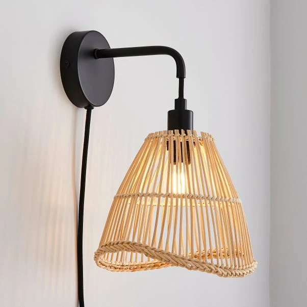 Elements Jaula Rattan Plug In Wall Light 10 Elements Jaula Rattan Plug In Wall Light - Image 8