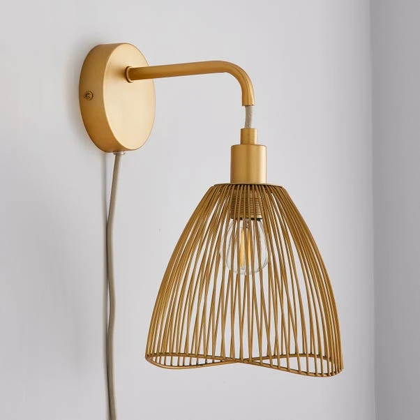 Elements Jaula Rattan Plug In Wall Light 4 Elements Jaula Rattan Plug In Wall Light - Image 2