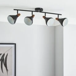 Elements Wolston 4 Light Semi Flush Spotlight Bar 34 Elements Wolston 4 Light Semi Flush Spotlight Bar -Elements 30765896 alt01