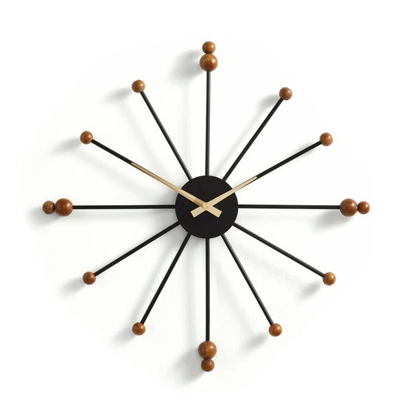 Elements Sputnik Wood Effect Wall Clock 5 Elements Sputnik Wood Effect Wall Clock - Image 3