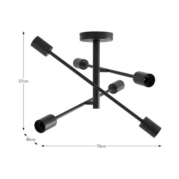 Elements Koppla 6 Light Semi Flush Ceiling Light 8 Elements Koppla 6 Light Semi Flush Ceiling Light - Image 6