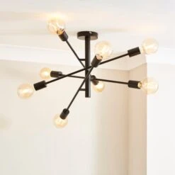 Elements 16 Elements Koppla 8 Light Semi Flush Ceiling Light