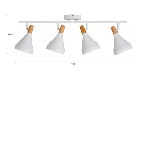 Elements Wolston 4 Light Semi Flush Spotlight Bar 14 Elements Wolston 4 Light Semi Flush Spotlight Bar - Image 12