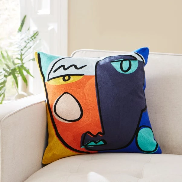 Elements Crewel Work Face Cushion 3 Elements Crewel Work Face Cushion