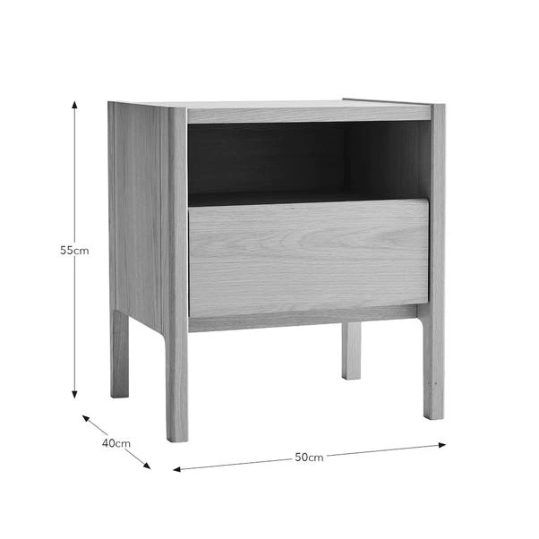 Elements Holmes Compact Bedside Table, Oak 9 Elements Holmes Compact Bedside Table, Oak - Image 7