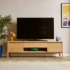 Elements Holmes Extra Wide TV Unit For TVs Up To 80", Oak 1 Elements Holmes Extra Wide TV Unit For TVs Up To 80", Oak -Elements 30893746