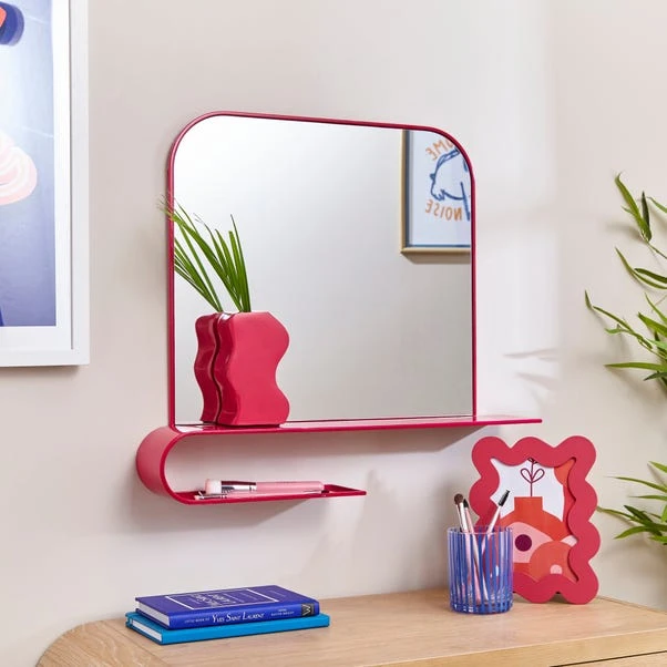 Elements Squoval Wall Mirror With Curling Shelf 3 Elements Squoval Wall Mirror With Curling Shelf