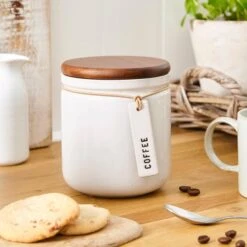 Elements Cream Speckled Hang Tag Kitchen Canister -Elements 30893966