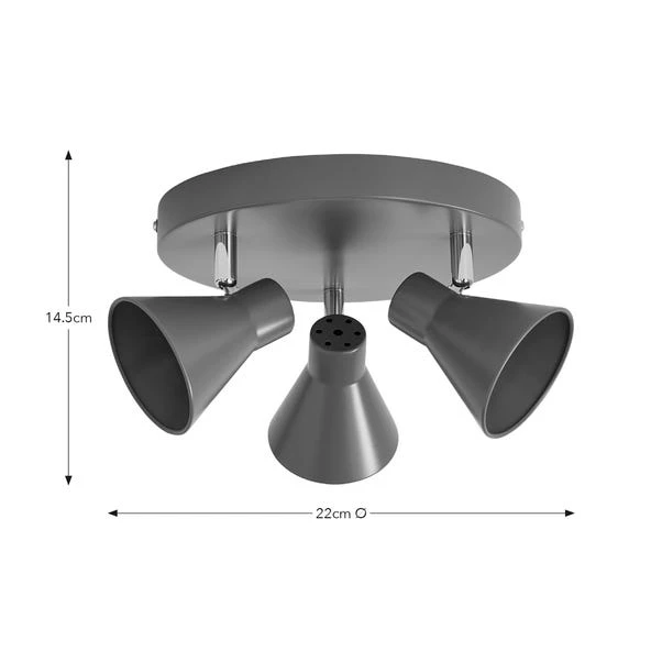 Elements Briggs 3 Light Adjustable Semi Flush Spotlight 8 Elements Briggs 3 Light Adjustable Semi Flush Spotlight - Image 6
