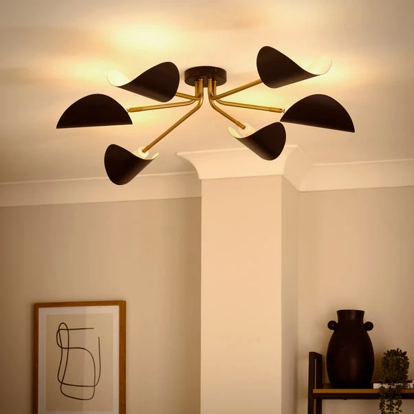 Elements Lyon 6 Light Semi Flush Ceiling Light 4 Elements Lyon 6 Light Semi Flush Ceiling Light - Image 2
