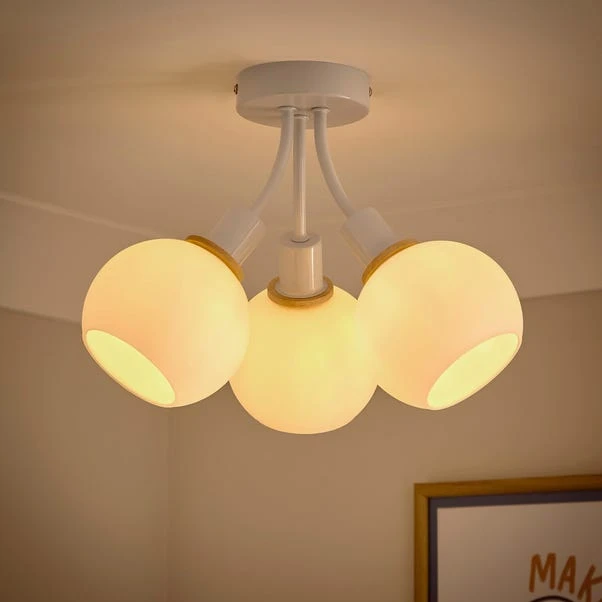 Elements Bailey 3 Light Semi Flush Ceiling Light 10 Elements Bailey 3 Light Semi Flush Ceiling Light - Image 8