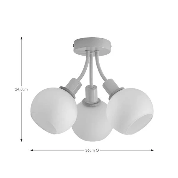 Elements Bailey 3 Light Semi Flush Ceiling Light 14 Elements Bailey 3 Light Semi Flush Ceiling Light - Image 12