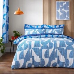 Elements Ezra Blue Cotton Duvet Cover And Pillowcase Set 38 Elements Ezra Blue Cotton Duvet Cover And Pillowcase Set -Elements 30902413 alt02