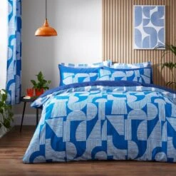 Elements Ezra Blue Cotton Duvet Cover And Pillowcase Set 29 Elements Ezra Blue Cotton Duvet Cover And Pillowcase Set -Elements 30902414