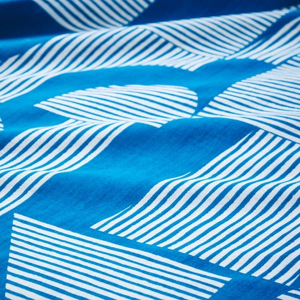 Elements Ezra Blue Cotton Duvet Cover And Pillowcase Set 14 Elements Ezra Blue Cotton Duvet Cover And Pillowcase Set - Image 12