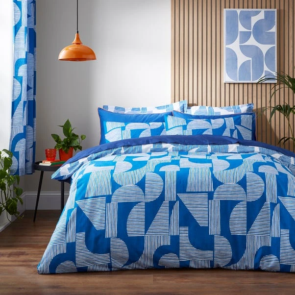 Elements Ezra Blue Cotton Duvet Cover And Pillowcase Set 3 Elements Ezra Blue Cotton Duvet Cover And Pillowcase Set