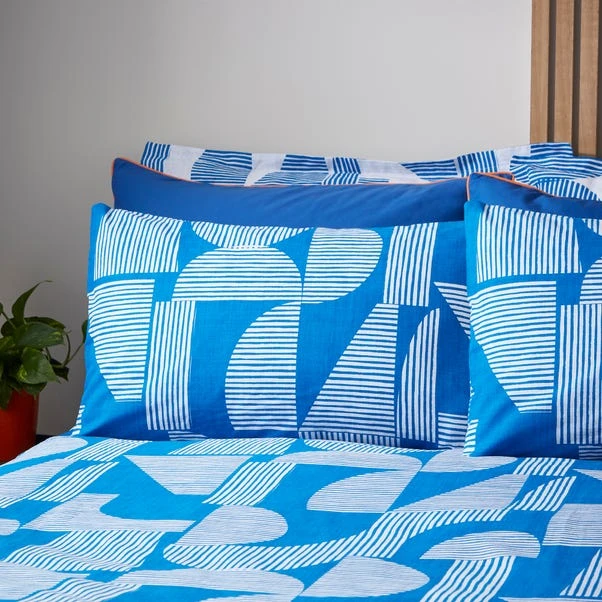 Elements Ezra Blue Cotton Duvet Cover And Pillowcase Set 4 Elements Ezra Blue Cotton Duvet Cover And Pillowcase Set - Image 2
