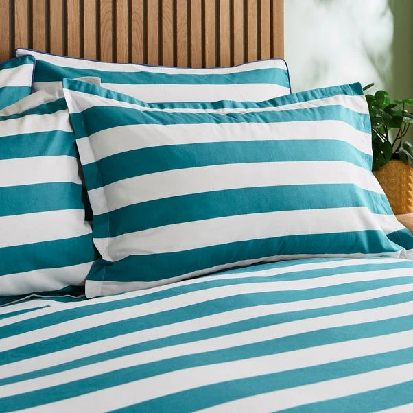 Elements Bold Stripe Teal Oxford Pillowcase 3 Elements Bold Stripe Teal Oxford Pillowcase