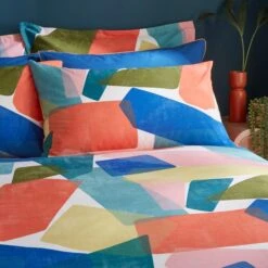 Elements Abstract Blocks Multicoloured Cotton Duvet Cover And Pillowcase Set 31 Elements Abstract Blocks Multicoloured Cotton Duvet Cover And Pillowcase Set -Elements 30902925 alt01