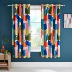 Elements Abstract Blocks Blackout Eyelet Curtains 15 Elements Abstract Blocks Blackout Eyelet Curtains -Elements 30903797 alt05